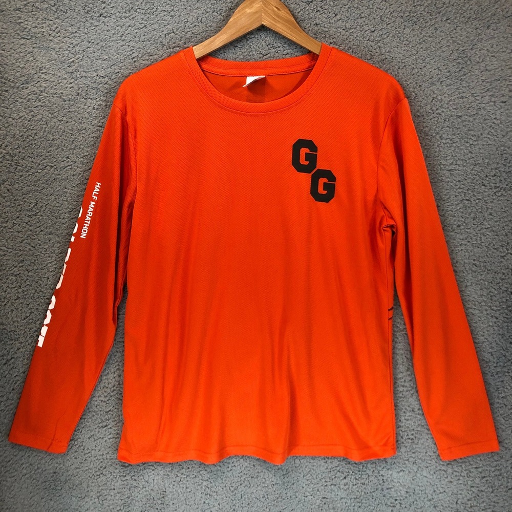 Always Advancing Golden Gate Half Marathon Orange Long‎ Sleeve Running Shirt L
